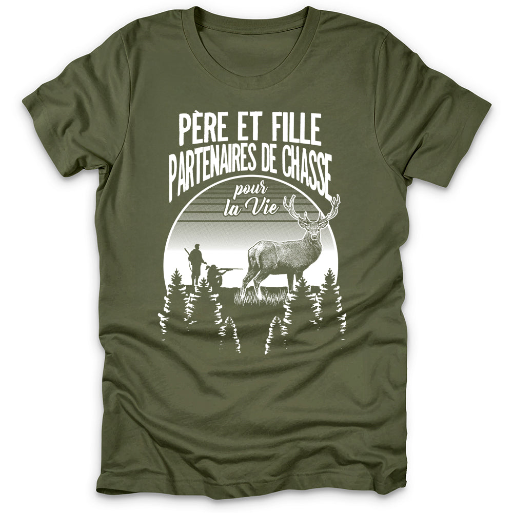 Père Et Fille Partenaires De Chasse T-Shirt