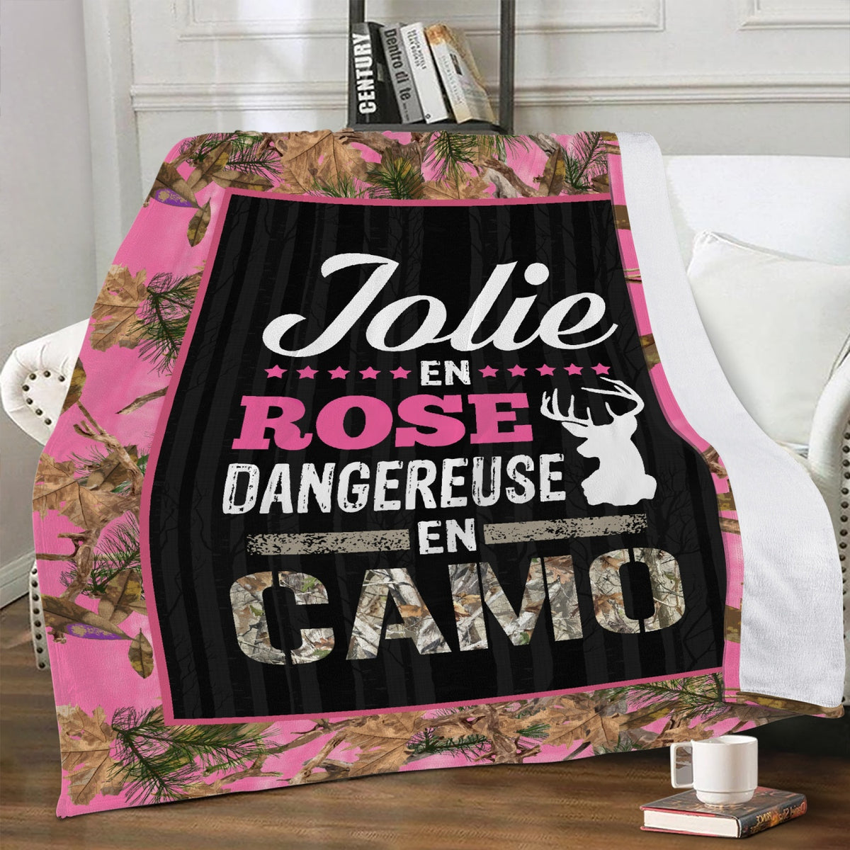 Jolie En Rose Dangereuse En Camo Couverture Plaid Premium