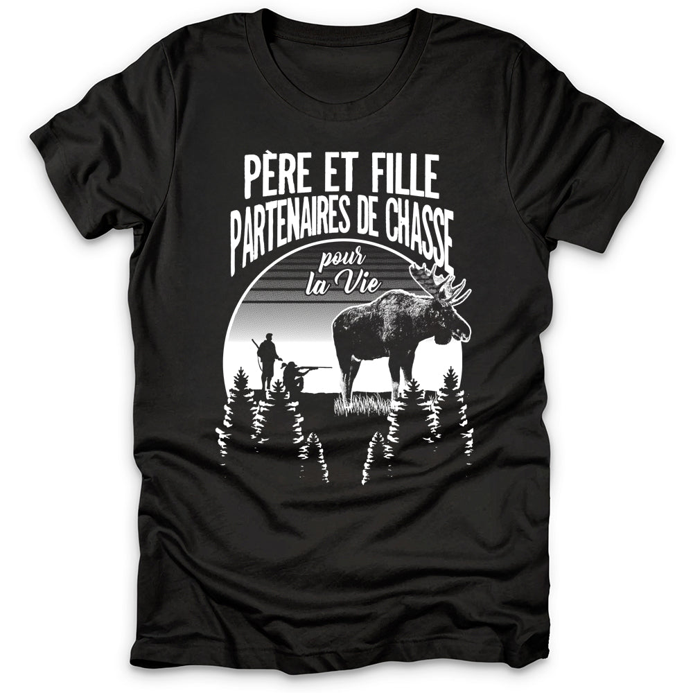 Pere Fille Orignal Partenaires De Chasse T-Shirt