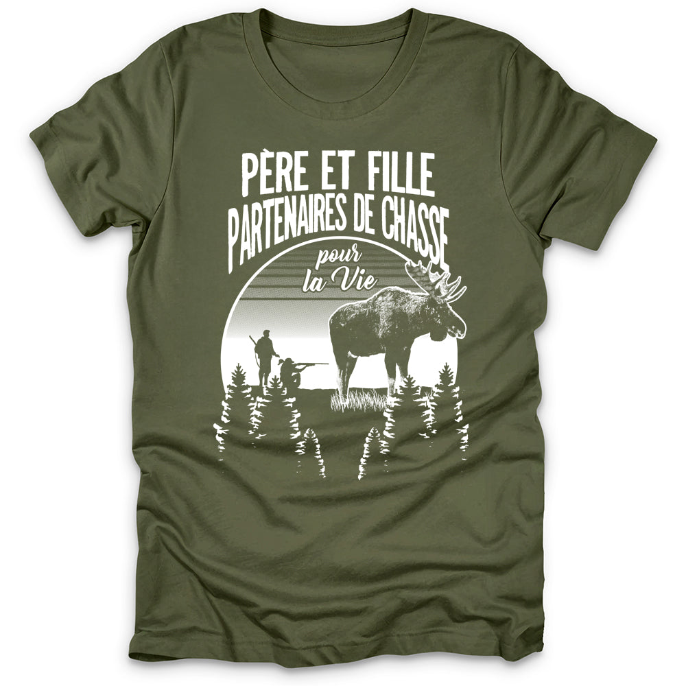 Pere Fille Orignal Partenaires De Chasse T-Shirt