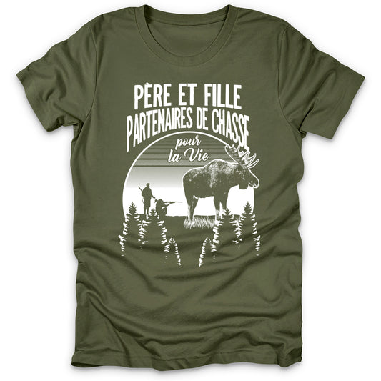 Pere Fille Orignal Partenaires De Chasse T-Shirt