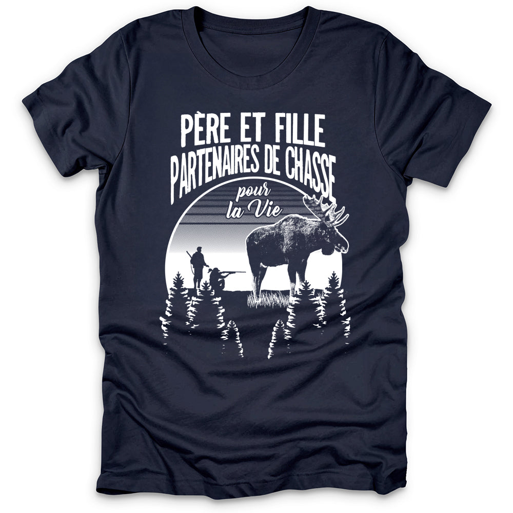 Pere Fille Orignal Partenaires De Chasse T-Shirt