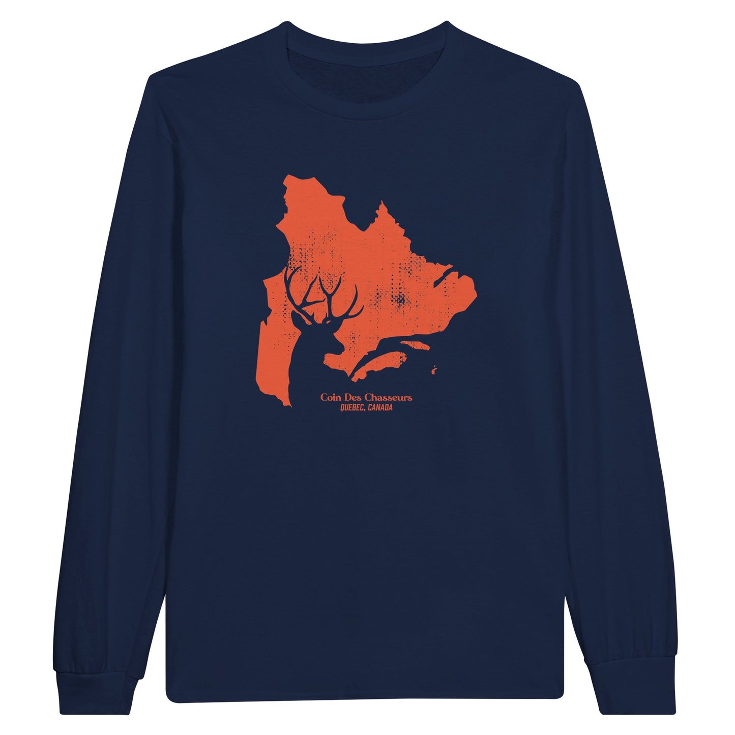 Quebec Map Chevreuil T-Shirt Manches Longues
