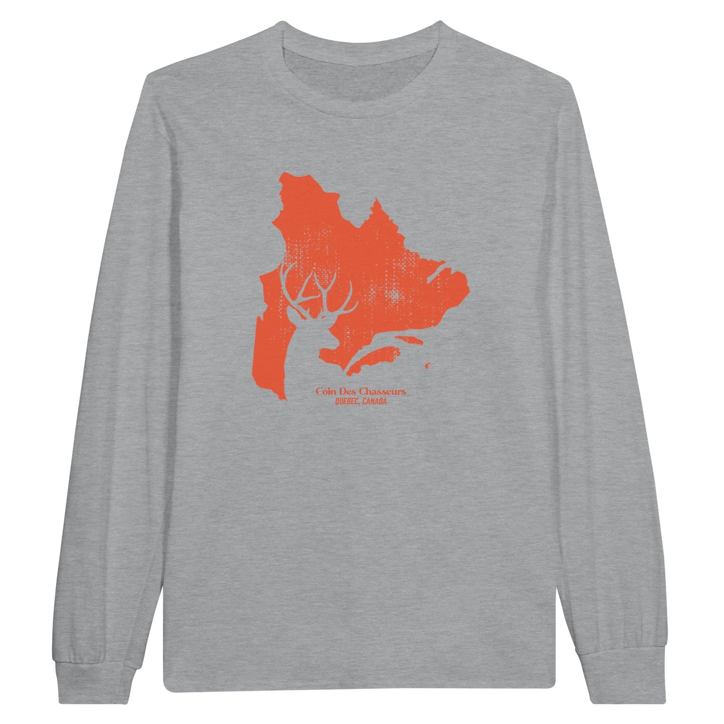 Quebec Map Chevreuil T-Shirt Manches Longues