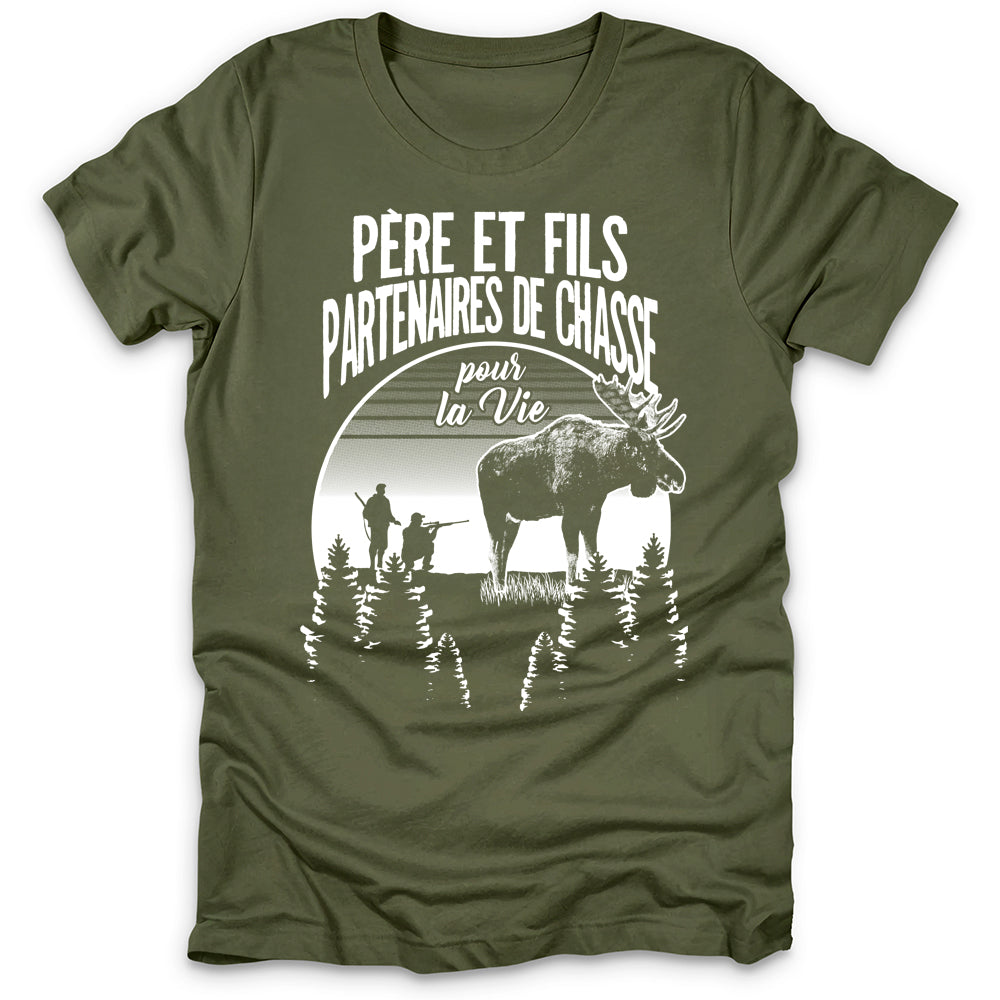 Père Fils Partenaires De Chasse Orignal T-Shirt