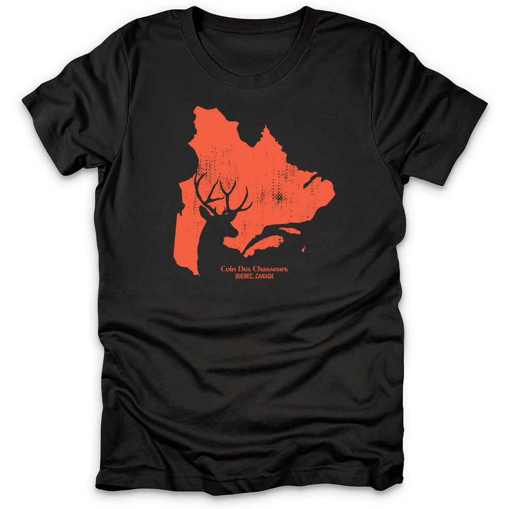 Quebec Map Chevreuil T-Shirt