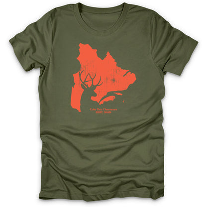 Quebec Map Chevreuil T-Shirt