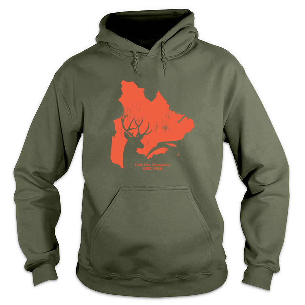 Quebec Map Chevreuil Coton Ouaté