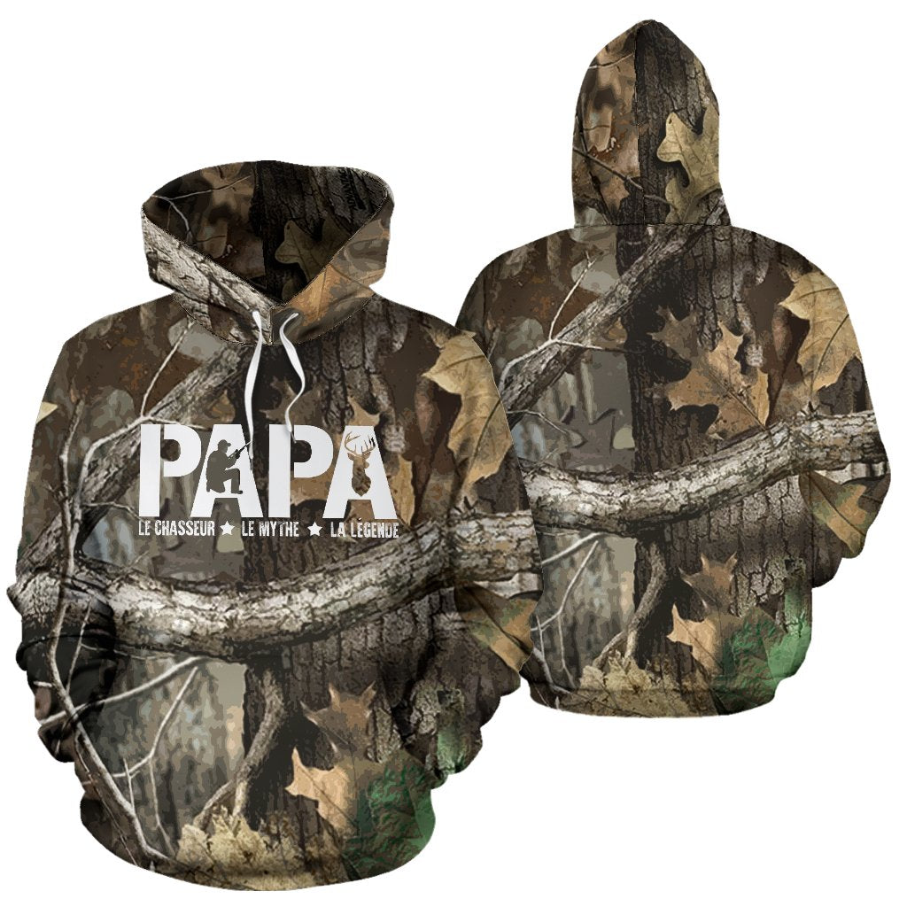 Hoodie 3D - Papa Chasseur-Coin des chasseurs